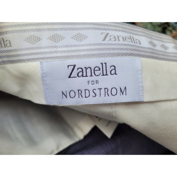 Zanella For Nordstrom's Blue Devon Glen Plaid, Men's Wool Dress‎ Pant - Picture 4 of 13